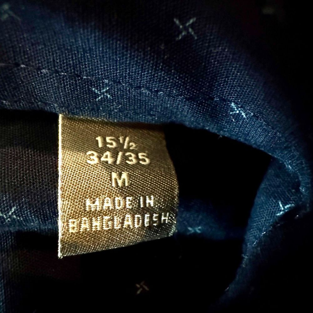 Michael Kors Slim Fit Stretch Button Down Shirt in Navy  - Men's Medium - Picture 3 of 6